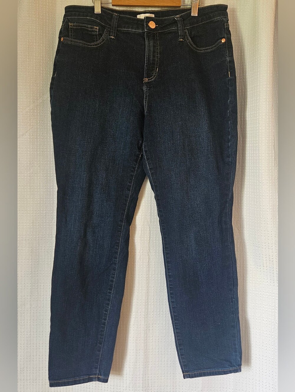 Lauren Conrad‎ Womens Mid Rise Skinny Jeans Dark Wash Size 16